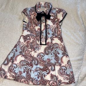 Janie & Jack dress, red white & blue paisley design with cute bow!